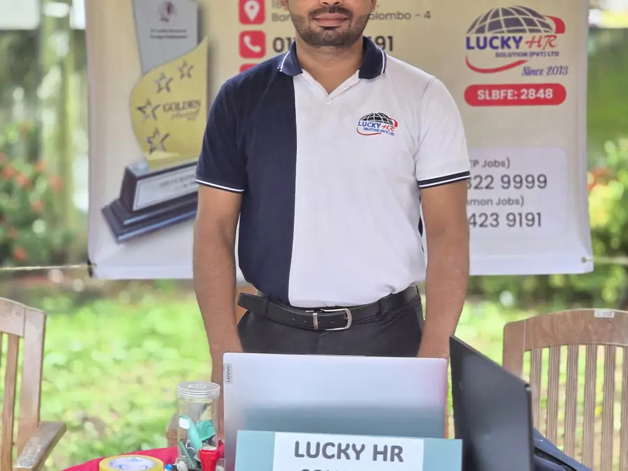 Lucky HR officer at the Sammanthurai job fair stand