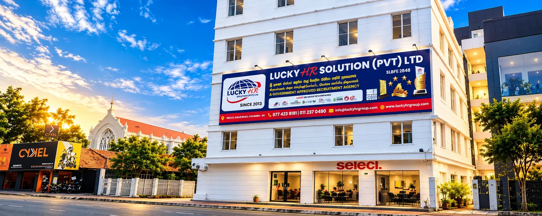 Lucky HR head office building on Galle Road, Colombo 04