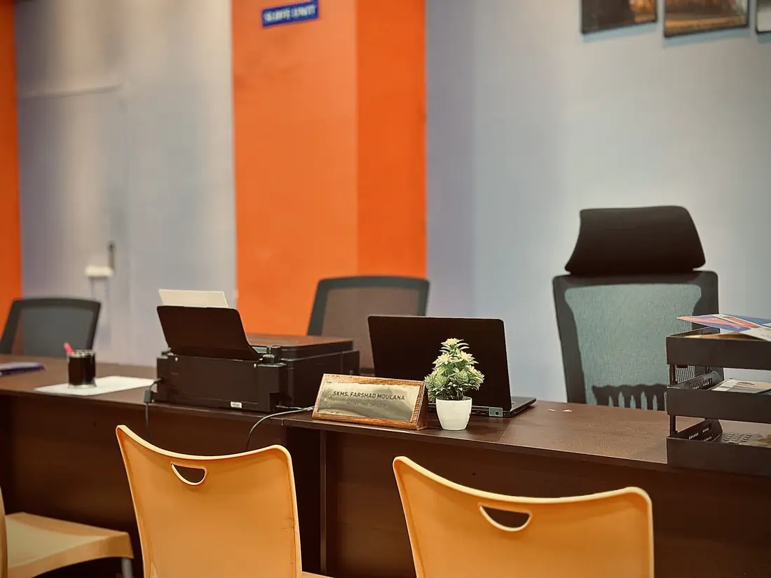 Recruitment desks for candidate interviews