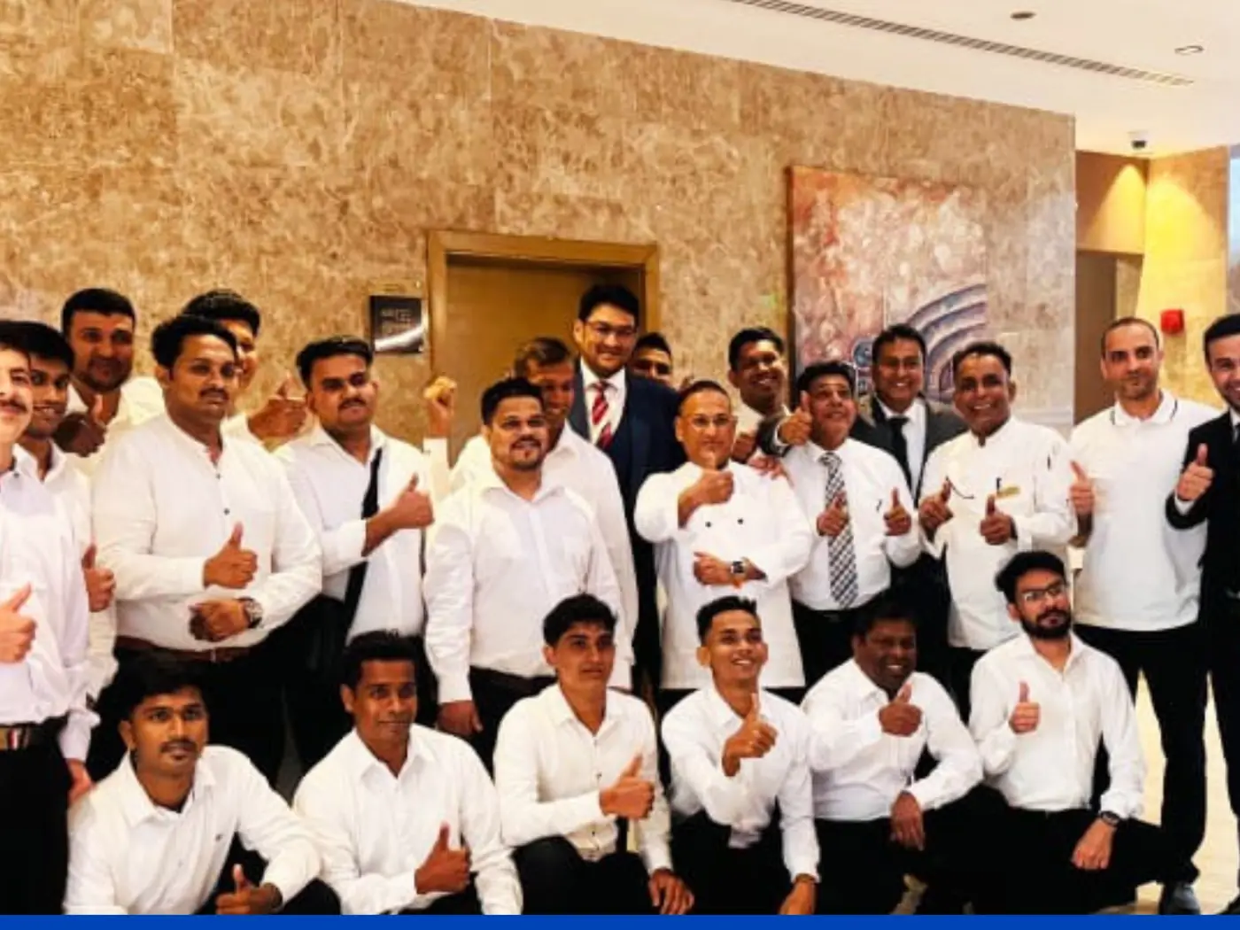 Hotel staff after selection